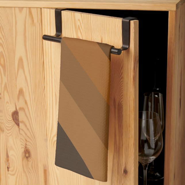 Rustic Brown Diagonal Rand Kökshandduk (Thirds Fold)