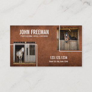 Rustic Brown Farm Horses Foton Equestrian Visitkort