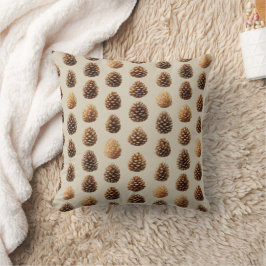 Rustic Brown Gräs Cone Winter Mönster Kudde