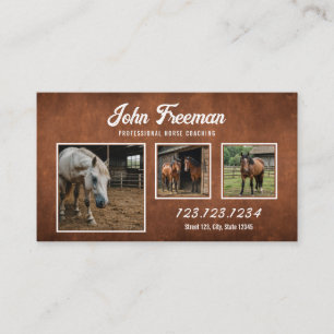 Rustic Brown Horse Photo Equestrian Visitkort