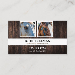Rustic Brown Horse Photo Equine Tränar Visitkort