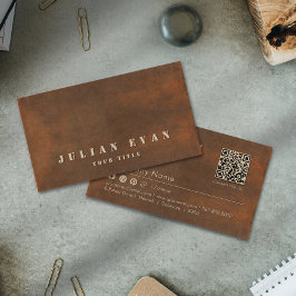 Rustic Brown Järn Steel Bold Stencil Visitkort
