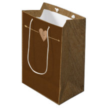 Rustic Brown Kraft Heart Arrow Woodsy