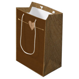 Rustic Brown Kraft Heart Arrow Woodsy