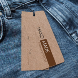 Rustic Brown Kraft Papper Clothing Pris Märkre Litet Visitkort