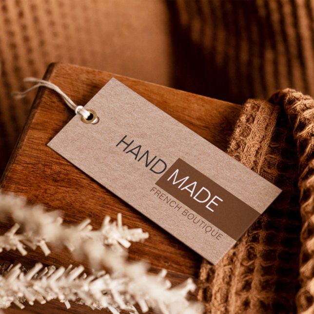 Rustic Brown Kraft Papper Clothing Pris Märkre Visitkort (Rustic Brown Kraft Paper Clothing Price Hang Tag)