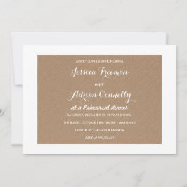 Rustic Brown Kraft Papper Land Rehearsal Dinner Inbjudningar