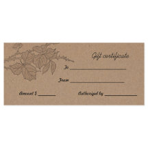 Rustic Brown Kraft Papper Löv Gift-certifikat