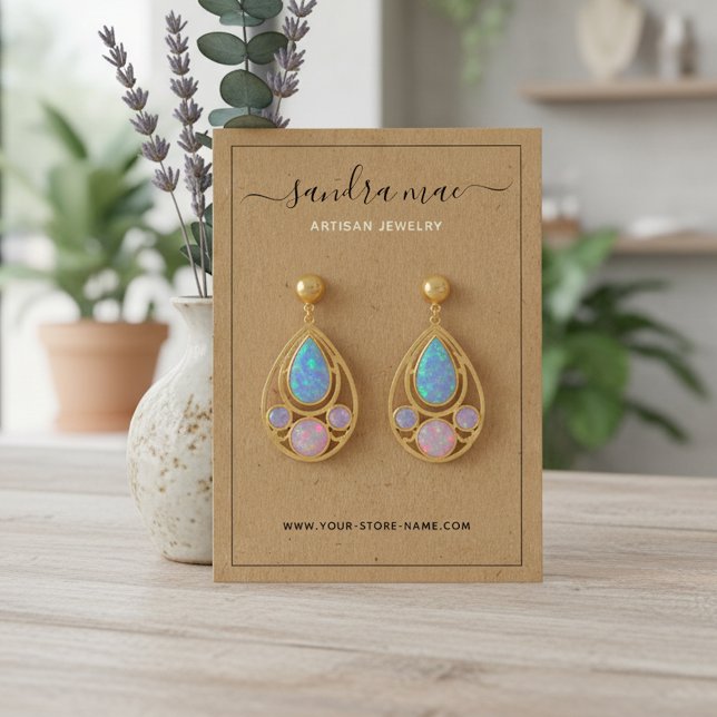 Rustic Brown Kraft Papper Visning för att titta på Visitkort (Skapare uppladdad)