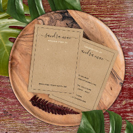 Rustic Brown Kraft Papper Visning för att titta på Visitkort