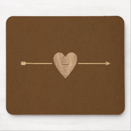 Rustic Brown Kraft Wood Heart & Arrow Musmatta