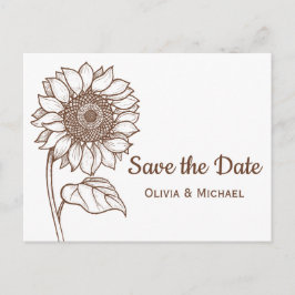 Rustic Brown Land Solrosblommans Förlovning Blommi Vykort