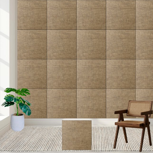 Rustic Brown Linen Struktur Ceramic Tile Kakelplatta (Rustic Brown Linen Texture Ceramic Tile)