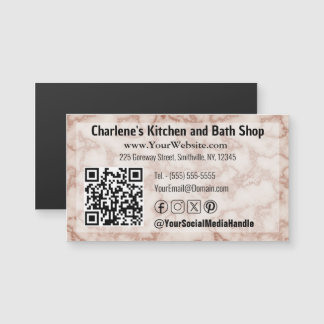 Rustic Brown Marble Magnetic Affärskort
