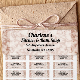 Rustic Brown Marble Return-adressetikett Returadress Etikett