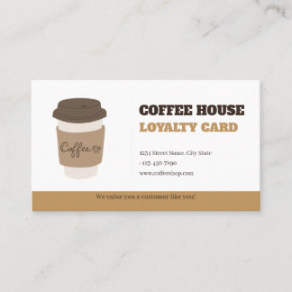 Rustic Brown Minimalist Coffee Loyalty Card Templa Lojalitetskort