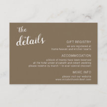 Rustic Brown Minimalist Script Calligraphy Bröllop