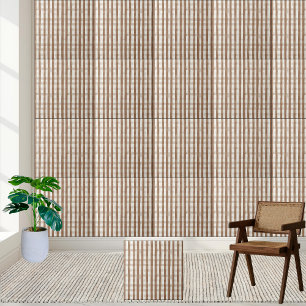 Rustic Brown och White Checkered Tile Kakelplatta