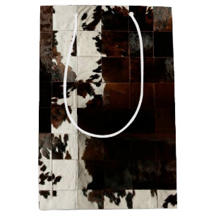 Rustic Brown Patchwork Cowhide