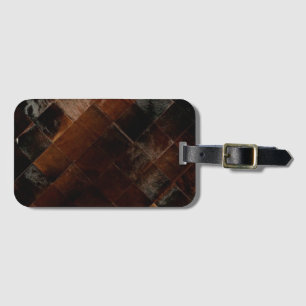 Rustic Brown Patchwork Cowhide Bagagebricka
