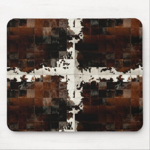 Rustic Brown Patchwork Cowhide Musmatta