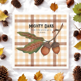 Rustic Brown Play Fall Acorn Baby Shower Pappersservett