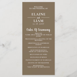 Rustic Brown Simple Calligraphy Modern Bröllop Program