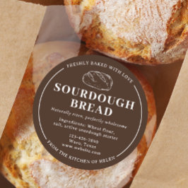 Rustic Brown Sourdough Bakery Bread Sticker Runt Klistermärke