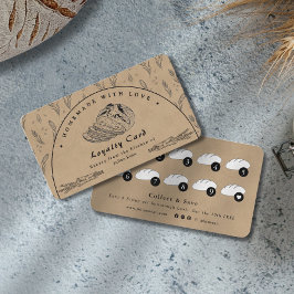 Rustic Brown Sourdough Bakery Loyalty Card Visitkort
