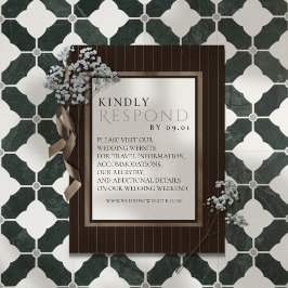Rustic Brown Thin Stripe Pattern Wedding QR Code OSA Kort