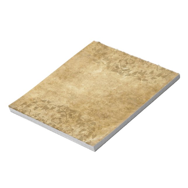 Rustic Brown Vintage papper parchment och vinstock Anteckningsblock (Roterad)