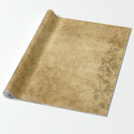 Rustic Brown Vintage parchment and vines Presentpapper