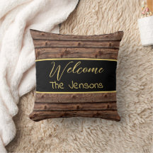 Rustic Brown Weasted Faux Wood Välkommen