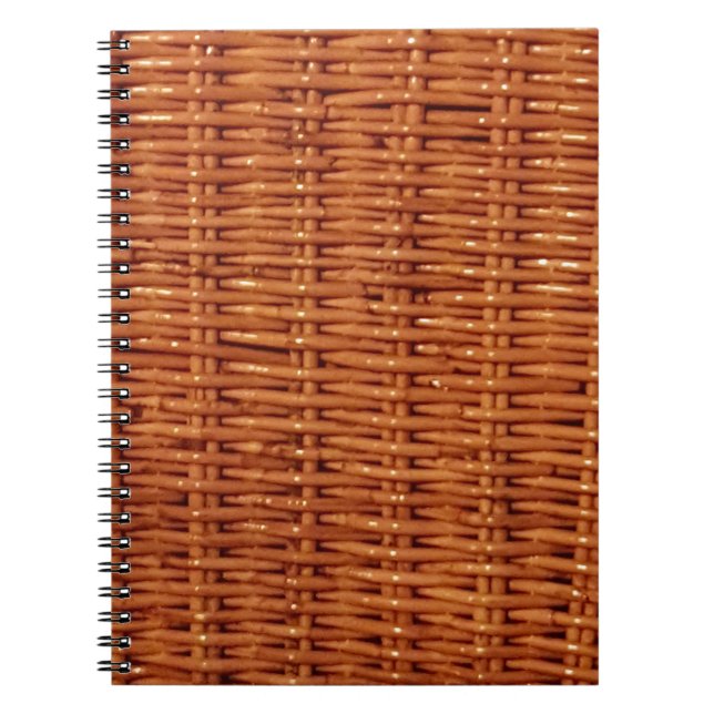 Rustic Brown Wicker Picnic Basket Land Stil Anteckningsbok (Framsidan)