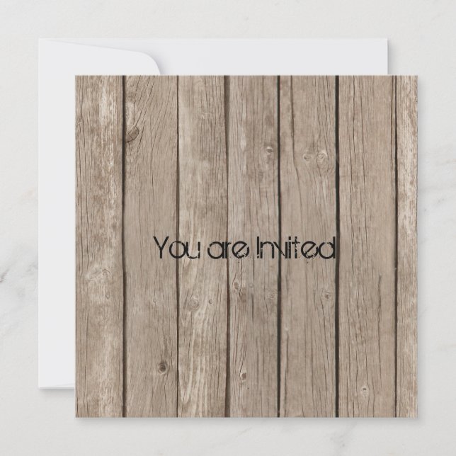 Rustic Brown Wood Baby Shower Inbjudningar (Framsida)