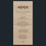 Rustic Brown Wood Bröllop Elopement Middag Meny<br><div class="desc">Modern Rustic Brown Wood,  Bröllop Elopement-serverkort. Du kan enkelt anpassa och anpassa dig efter dina behov,  och dina middagsgäster blir glada när de ser den här perfekten och snyggten på middagsmenyn.</div>