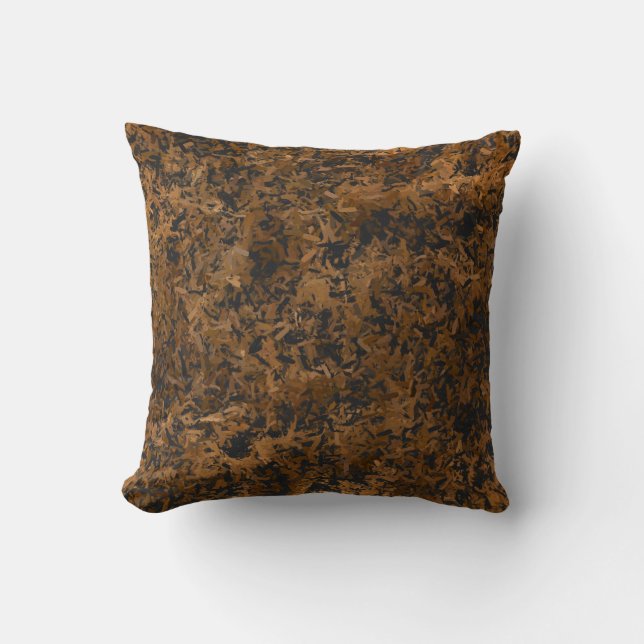 Rustic Brown Wood Chip Kudde (Framsida)