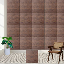Rustic Brown Wood Grain - Realistiskt trä Kakelplatta