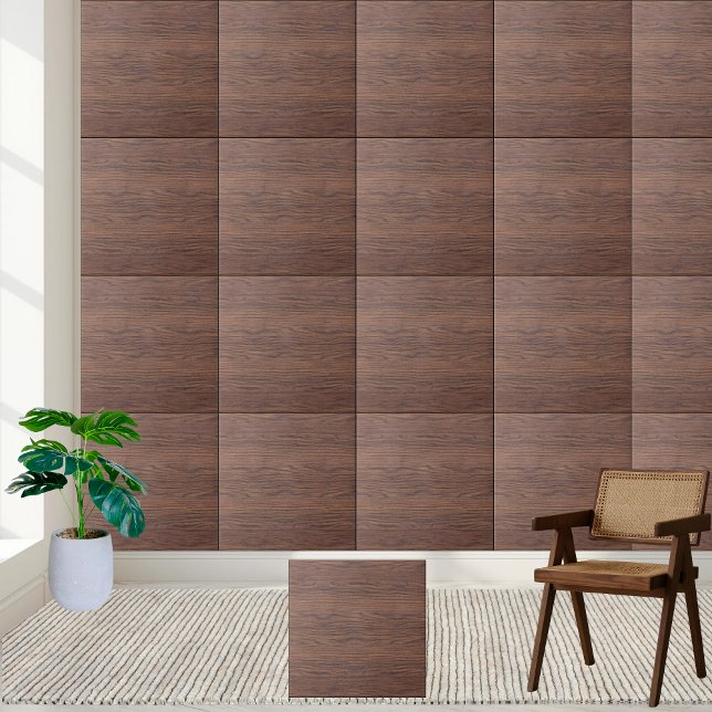 Rustic Brown Wood Grain - Realistiskt trä Kakelplatta (Rustic Brown Wood Grain - Realistic Wooden Ceramic Tile)