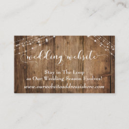 Rustic Brown Wood & Ljus Bröllop webbplats Tilläggskort