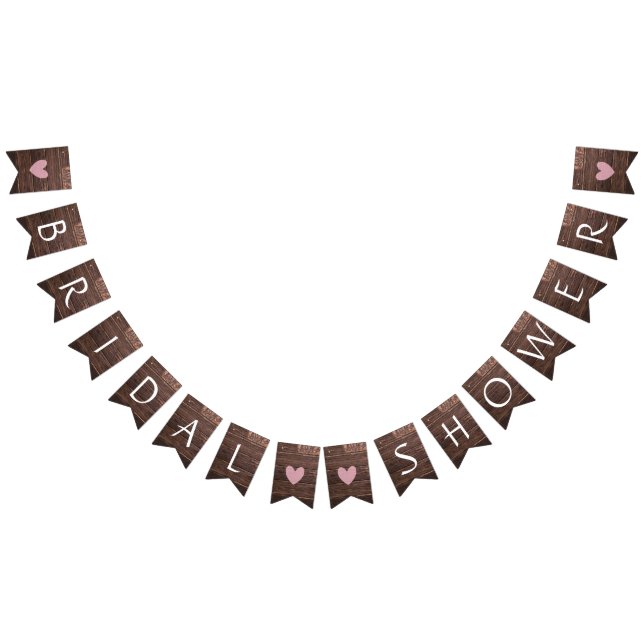 Rustic Brown Wood Möhippa Decor Banner Vimplar (Alla)