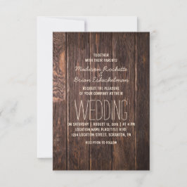Rustic Brown Wooden Pallet Wedding bjudande Inbjudningar