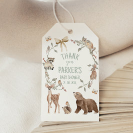 Rustic Brown Woodland Baby Shower  Presentetikett