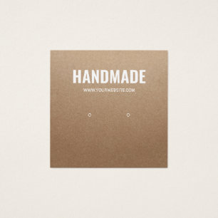 Rustic brunkraftstensörning, vit handgjord fyrkantigt visitkort