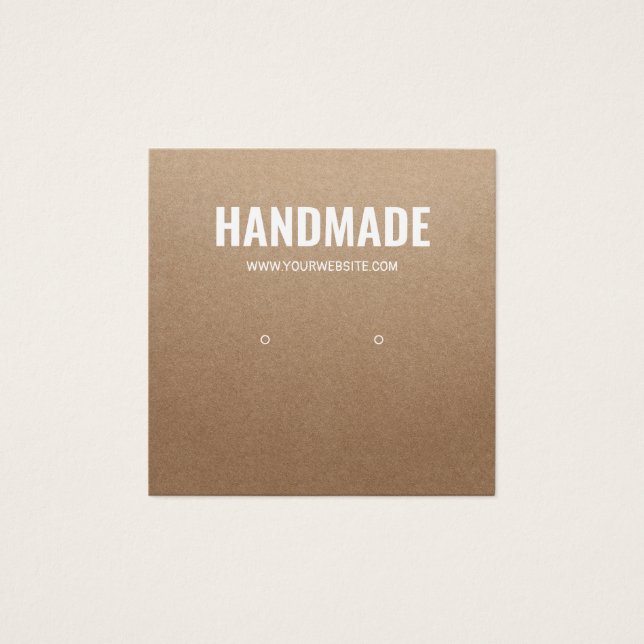 Rustic brunkraftstensörning, vit handgjord fyrkantigt visitkort (Framsida)