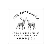 Rustic Buck & Doe Family Namn Returadress