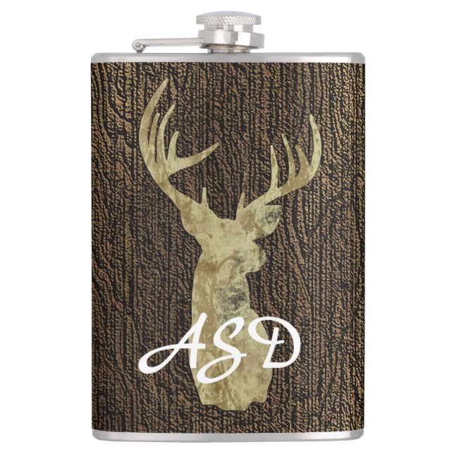 Rustic Buck Hjort Hunting Monogram Fickplunta (Framsidan)