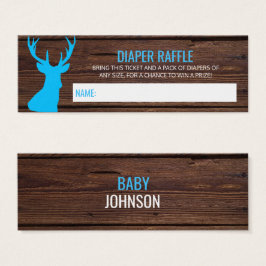Rustic Buck Wood Blue DIAPER RUFFLE Biljett QTY100