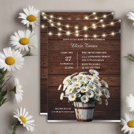 Rustic Bucket-Daisy i Bloom Baby Shower Inbjudningar