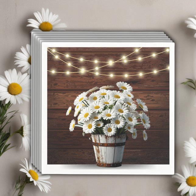 Rustic Bucket-Daisy i Bloom Baby Shower Pappersservett (Skapare uppladdad)